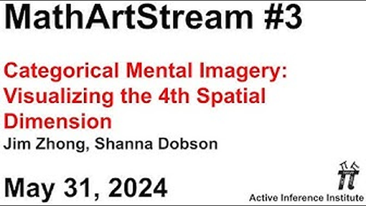 MathArtStream 3 ~ "Categorical Mental Imagery: Visualizing the 4th Spatial Dimension" with Jim Zhon