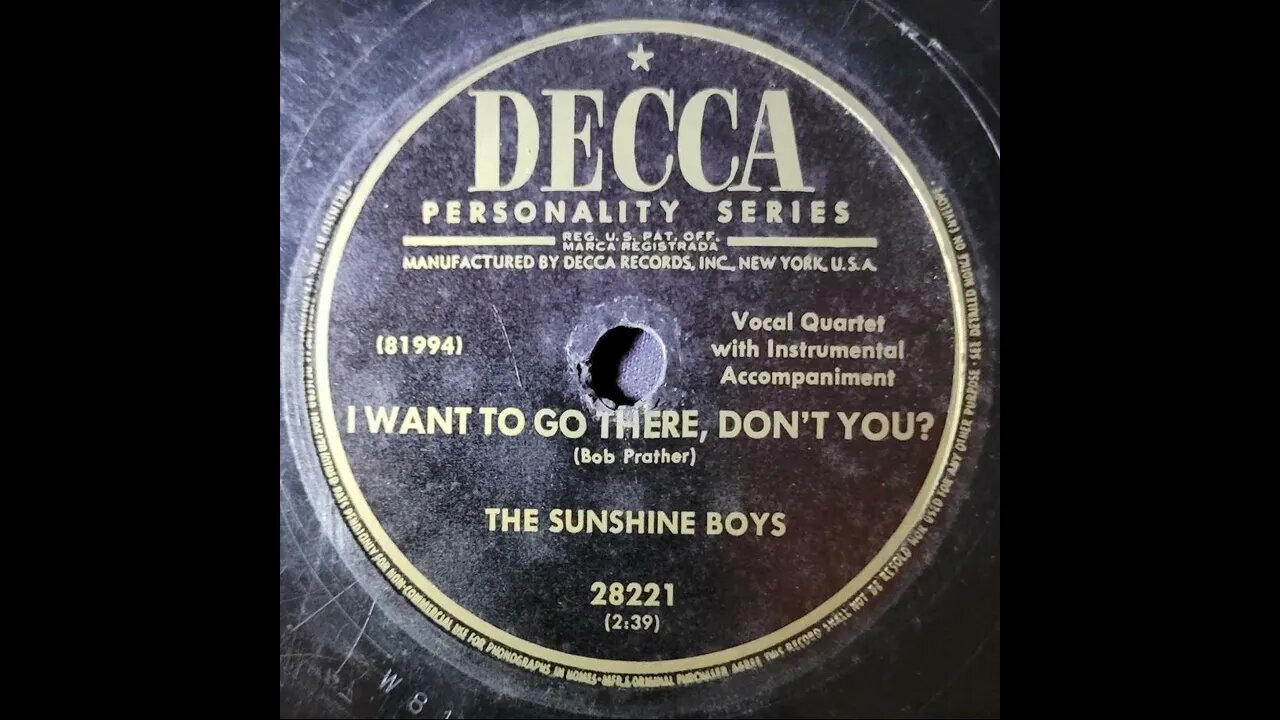 The Sunshine Boys - I Want to Go There, Don't You?