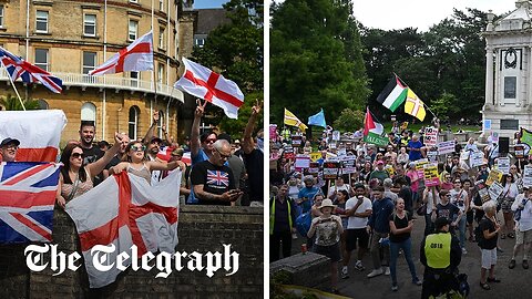 Hundreds gather for rival immigration protests in Bournemouth