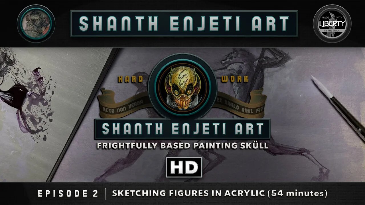 Shanth Enjeti Art | Frightfully Based Painting Sküll | Acrylic Painting Secrets | EPISODE 2