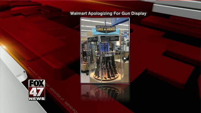 Walmart under fire over back-to-school gun display