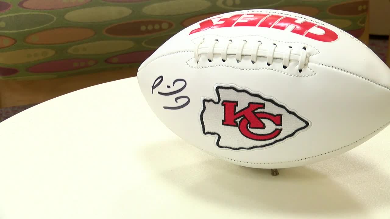 Ball, helmet signed by Mahomes up for auction for nonprofit