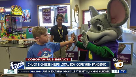 Chuck E Cheese helps local boy cope with pandemic