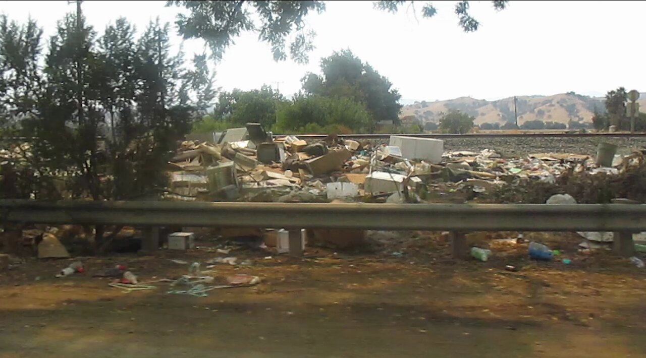 An Illegal Dump And Homeless Encampment Along Monterey Highway City of Coyote (Problem Still Exists Even After Clean Up By City of San Jose) Original Music