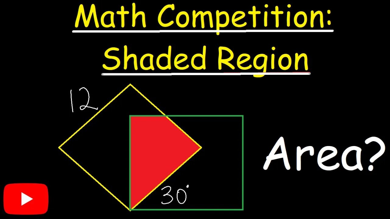 Math Competition: Find the shaded region of two overlapping squares (Jae Academy)