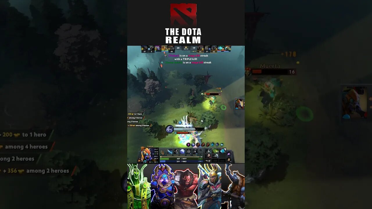 Genius Tinker 1v5 Rampage! | #dota2 #shorts #tinker