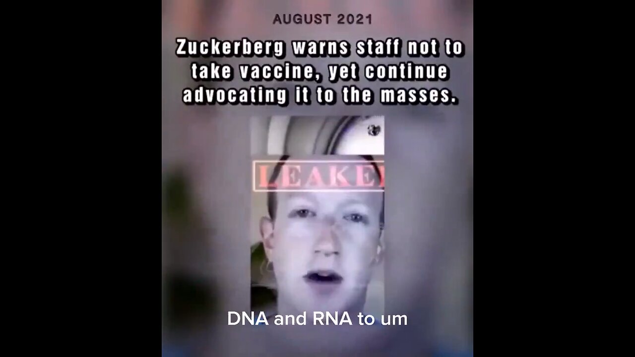 Leaked Video Of Mark Zuckerberg warning his staff not to take the COVID Vaccine