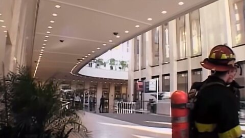 The moment South Tower collapsed from inside North Tower lobby - World Trade Center 9/11