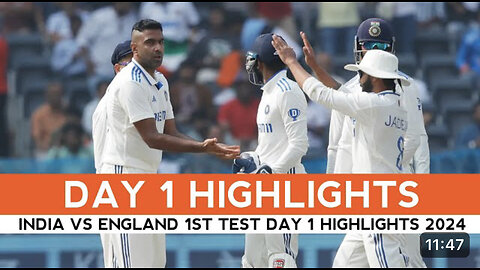Indian vs England | 1st Test Match Day 1 highlights 2024