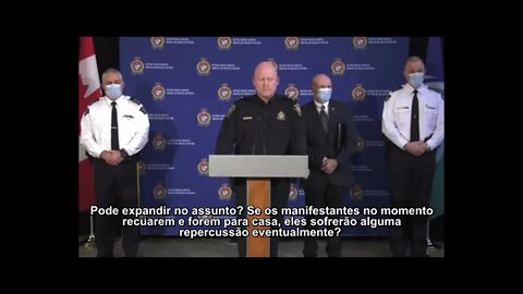 POLÍCIA DO CANADÁ VAI PERSEGUIR MANIFESTANTES