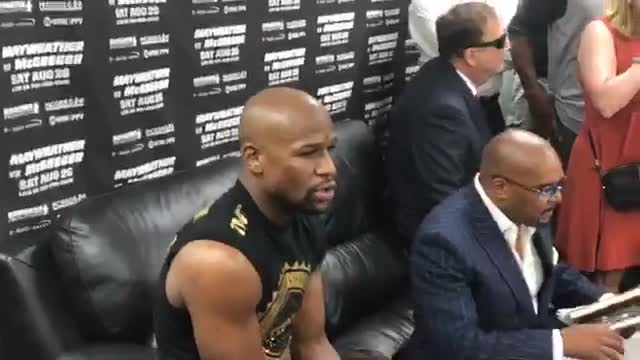 Floyd Mayweather speaks to the media before McGregor fight | Raw video, full interview