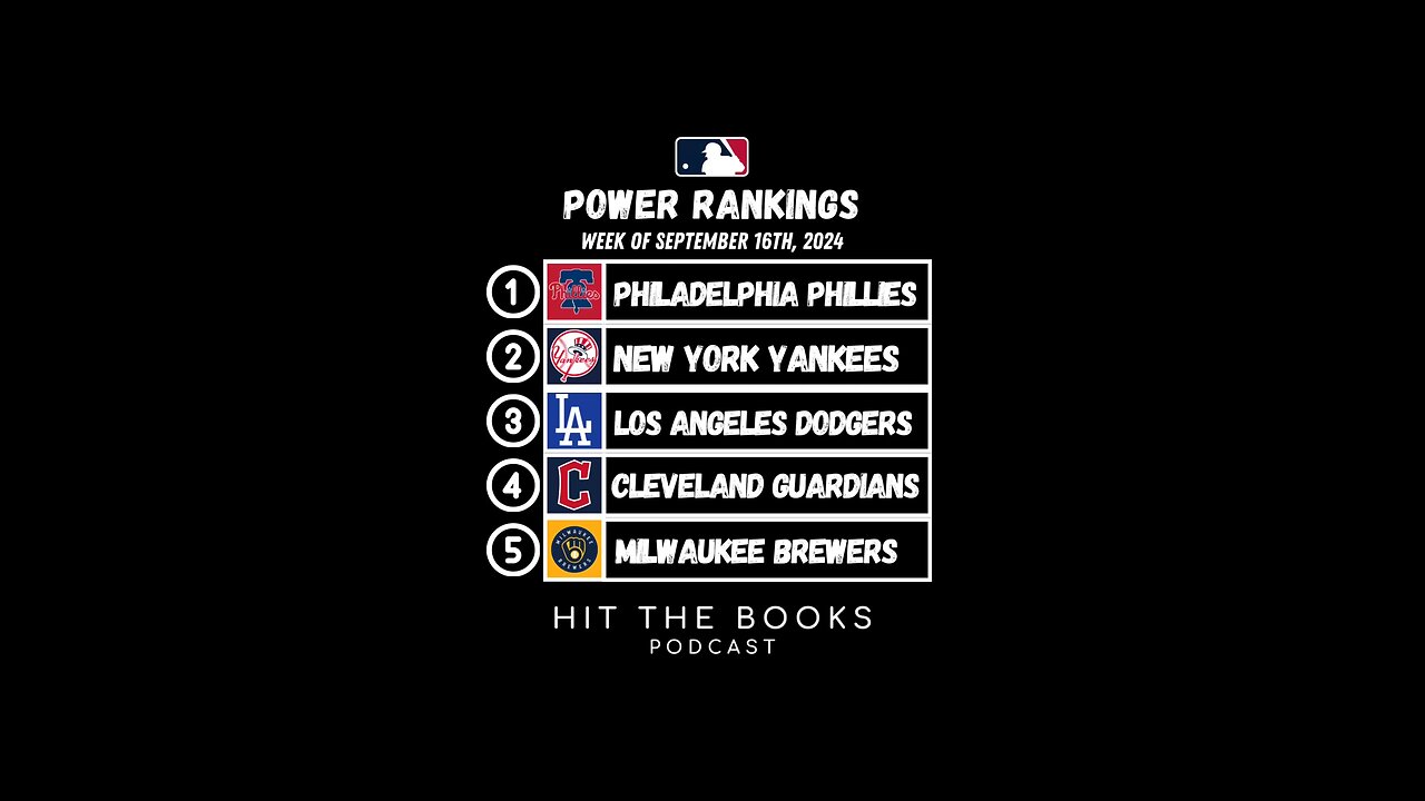 Power Rankings in the MLB for the Week of 9/16/2024!