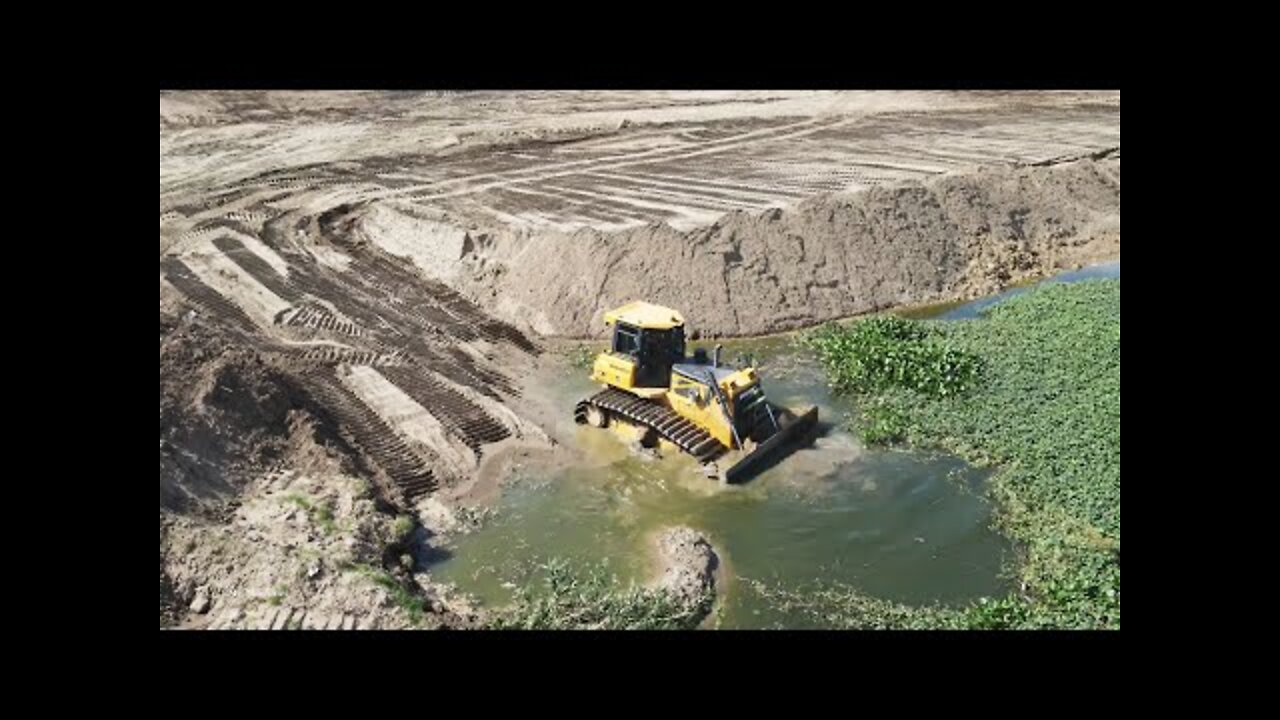 Amazing land reclamation construction sand and dirt.