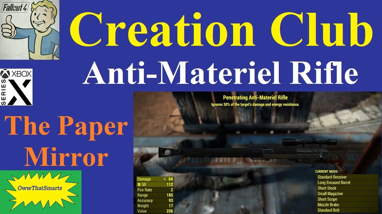 Fallout 4 - Creation Club - AntiMateriel Rifle - The Paper Mirror