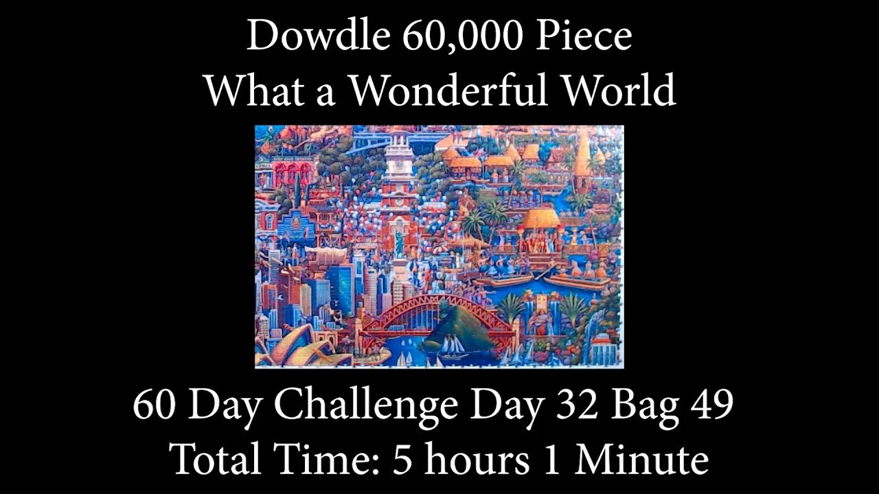 60,000 Piece Challenge What a Wonderful World Jigsaw Puzzle Time Lapse - Day 32 Bag 49!