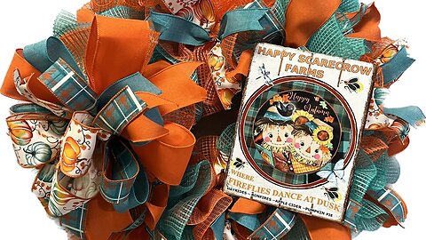 Scarecrow Deco Mesh Wreath |Hard Working Mom |How to