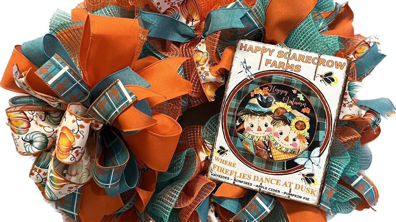 Scarecrow Deco Mesh Wreath |Hard Working Mom |How to