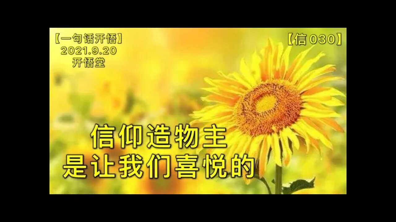 【信030】信仰造物主是让我们喜悦的20210920【一句话开悟】