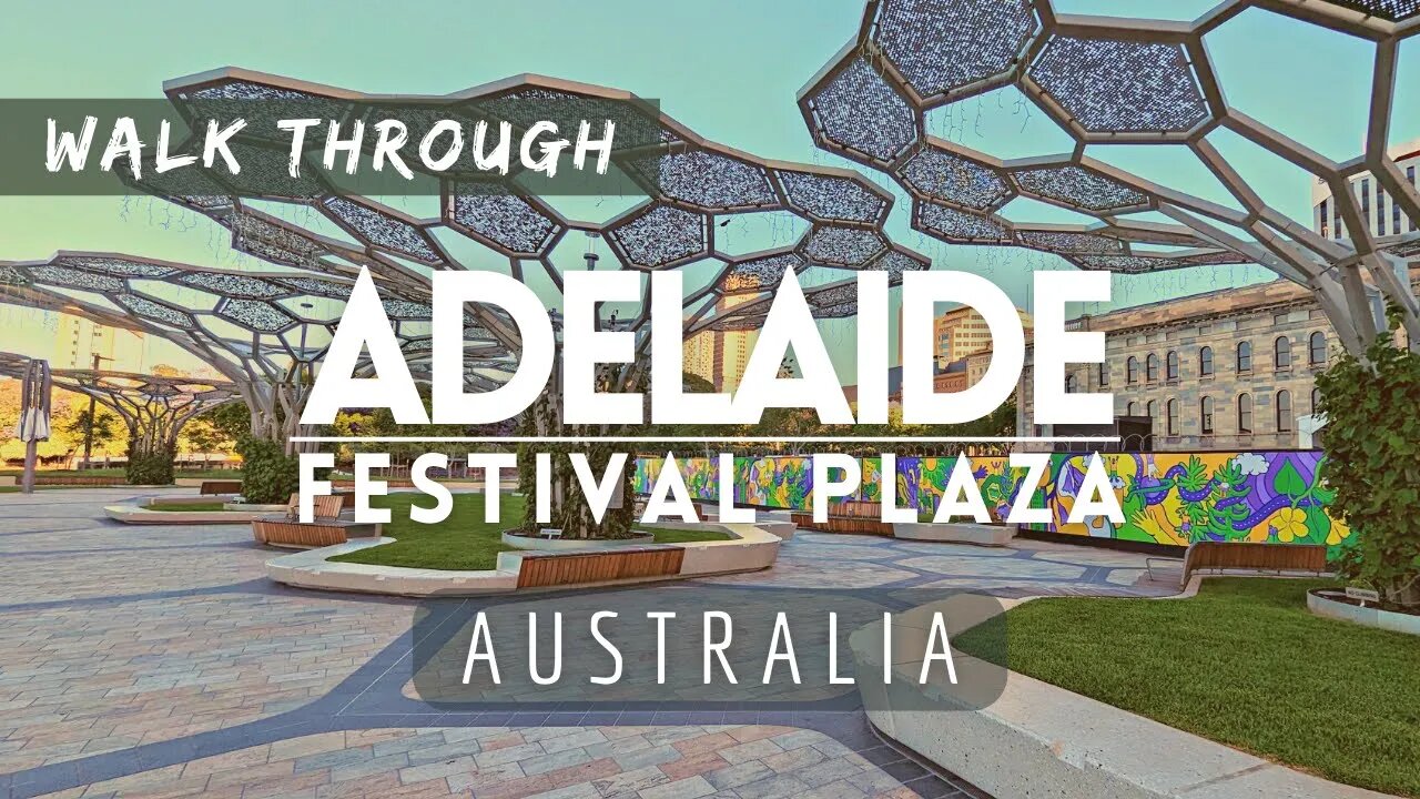 Sunny Afternoon Walk Through Adelaide Festival Plaza - South Australia | Spring Walking Tour 2022