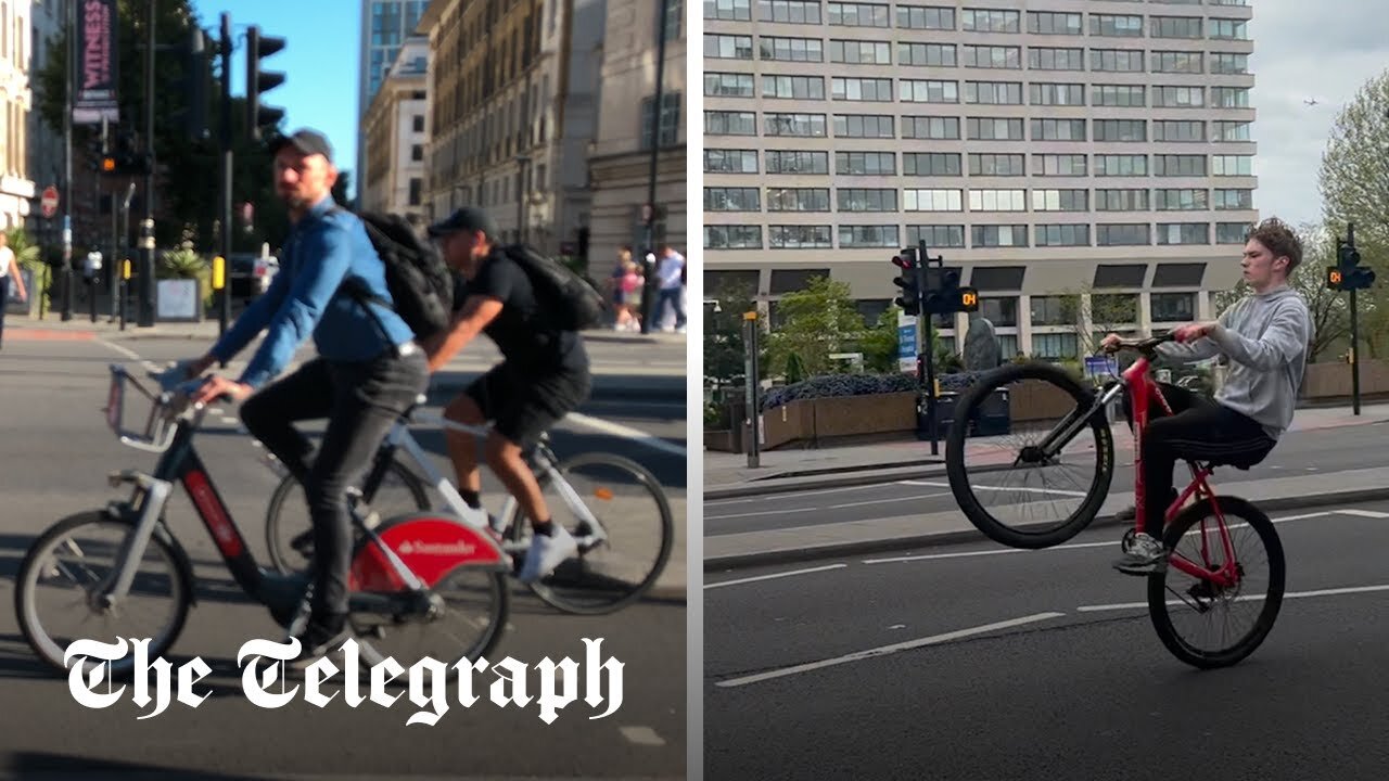 Hundreds of cyclists jump red lights at busy London junction