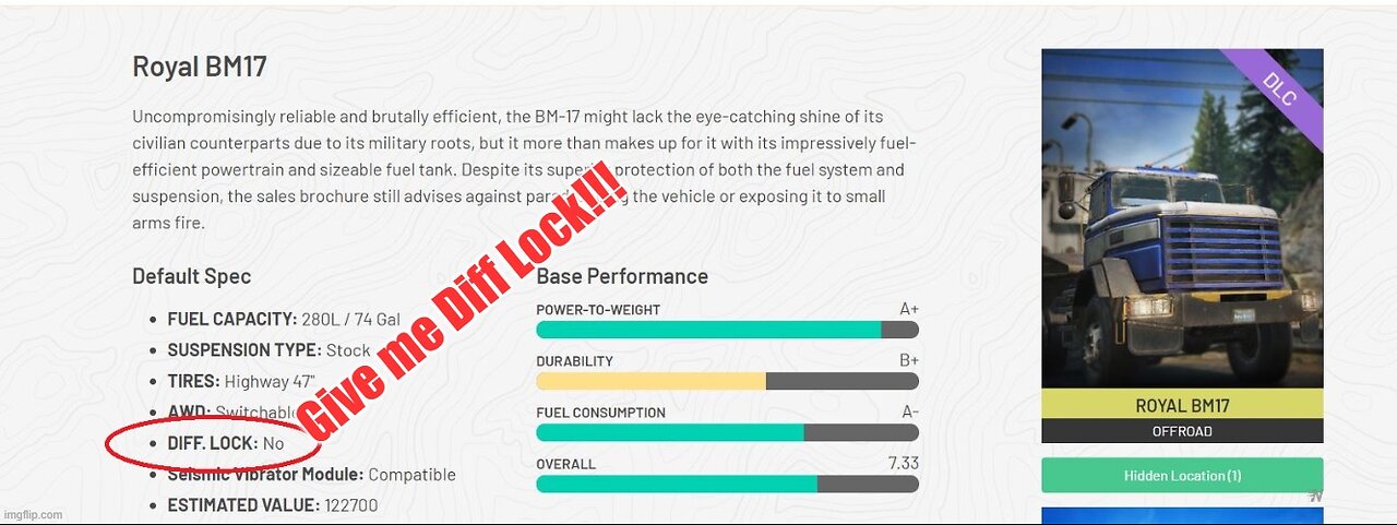 Snowrunner: How to add Diff Lock to Royal BM17