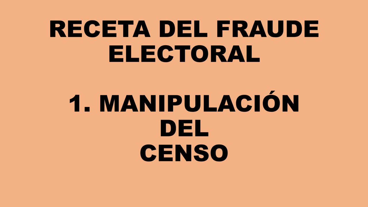 RECETA DE FRAUDE ELECTORAL: 1. EL CENSO