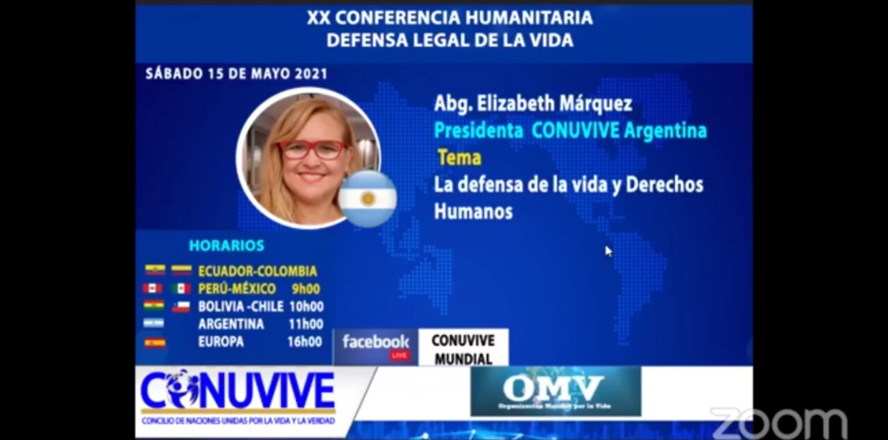 Dra Elizabeth Márquez Presidente CONUVIVE Argentina (15 Mayo 2021)