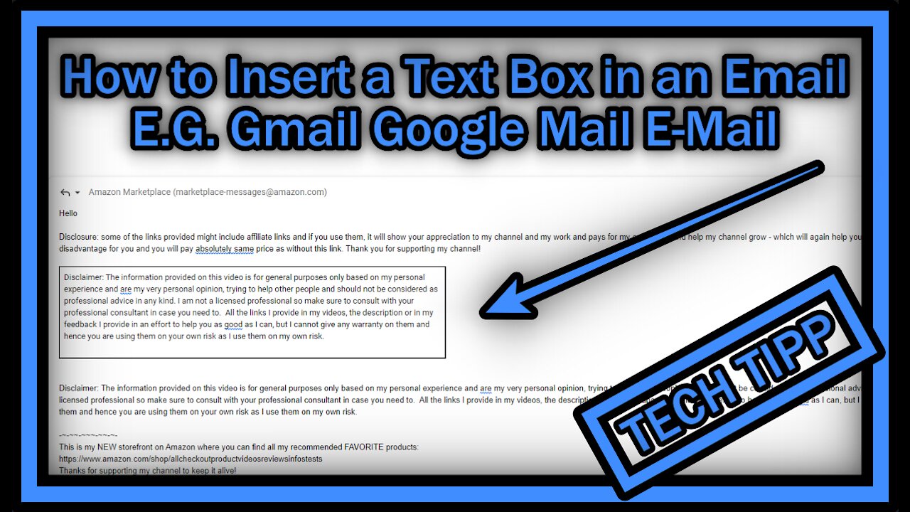 How to Insert a Text Box in an Email (e.g. Gmail, Google Mail, Other E-Mail Clients)?