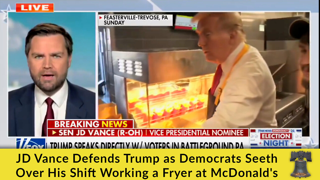 JD Vance Defends Trump as Democrats Seeth Over His Shift Working a Fryer at McDonald's