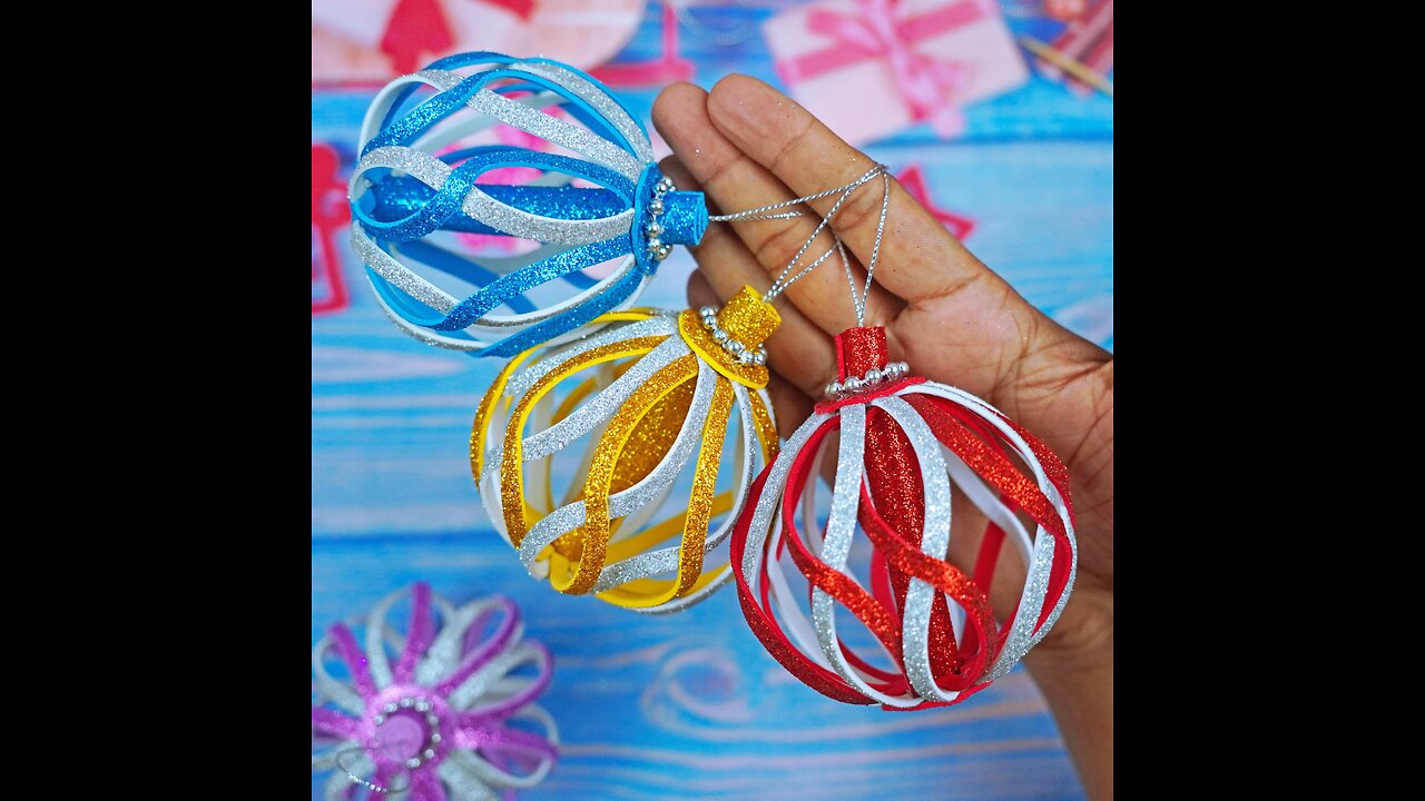 Beautiful Christmas Ornaments😍DIY Xmas Ball Making❄️Handmade Crafts For Christmas Tree Decorations🌲