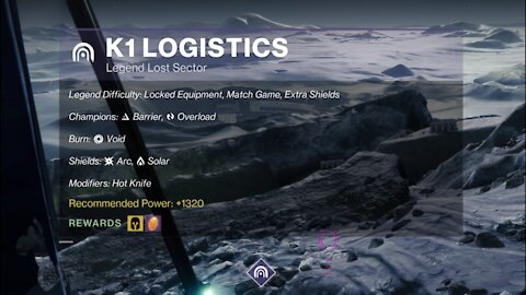 Destiny 2 Legend Lost Sector: The Moon - K1 Logistics 9-30-21