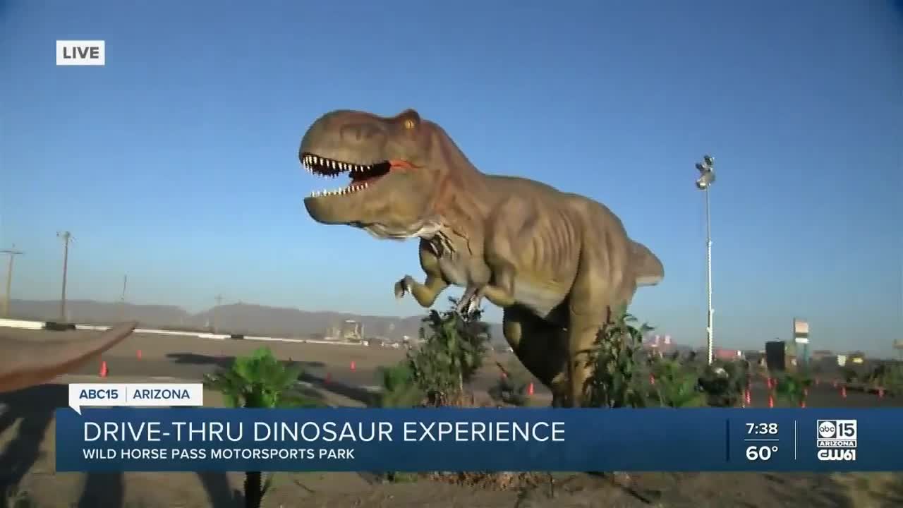 Drive-thru dinosaur experience at Wild Horse Pass Motorsports Park