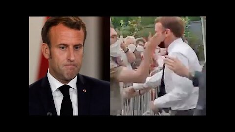 French President Macron gets slapped by member of public