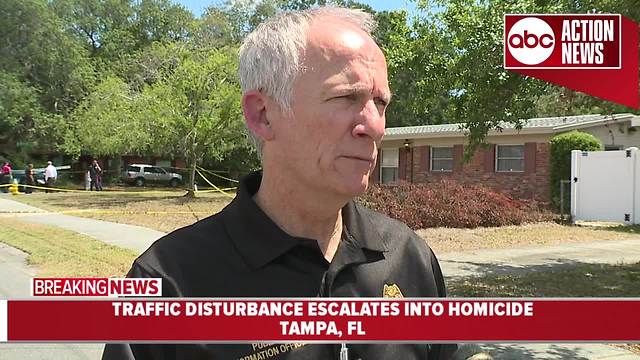 Tampa police search for suspect in fatal road rage stabbing at intersection