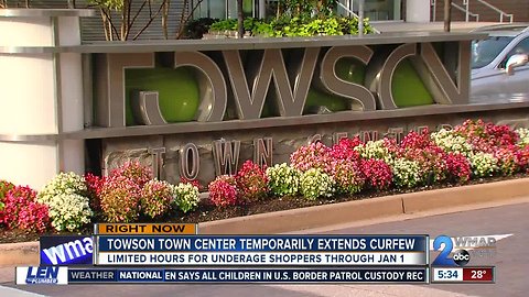 New curfew hours at Towson Town Center take effect for holidays