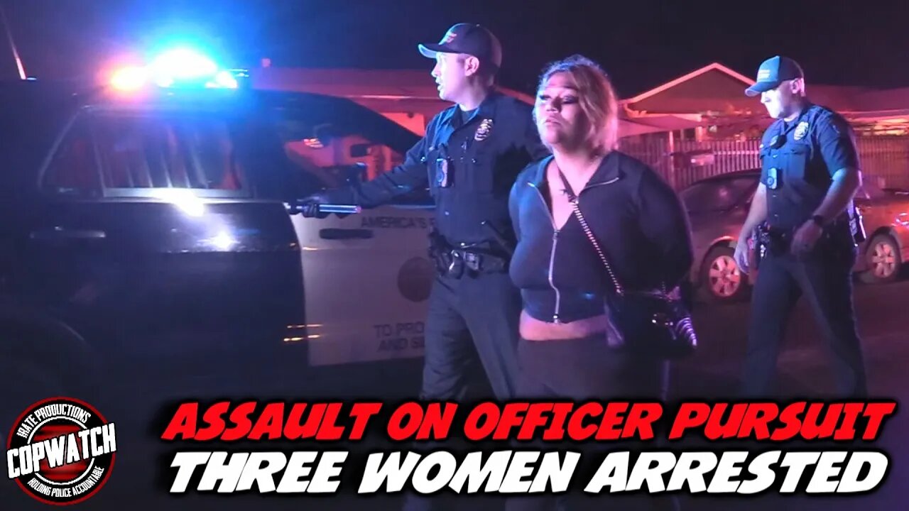 ADW on an Officer Pursuit | 3 Women Arrested | Copwatch