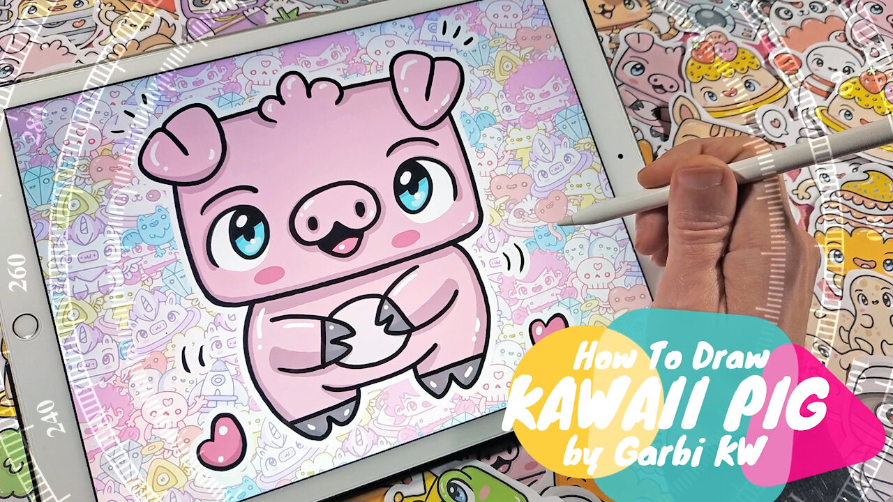 how to Draw Kawaii Pig by Garbi KW