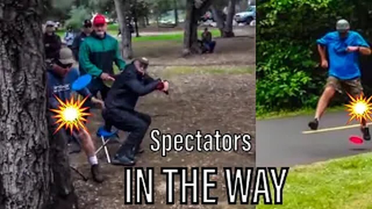 Disc Golf Spectators - In The Way & Getting Hit With Discs Compilation