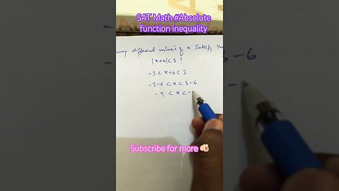 SAT Math absolute function inequality ‘finding different solutions’🪡⚡️ #youtubeshorts #mathtrick