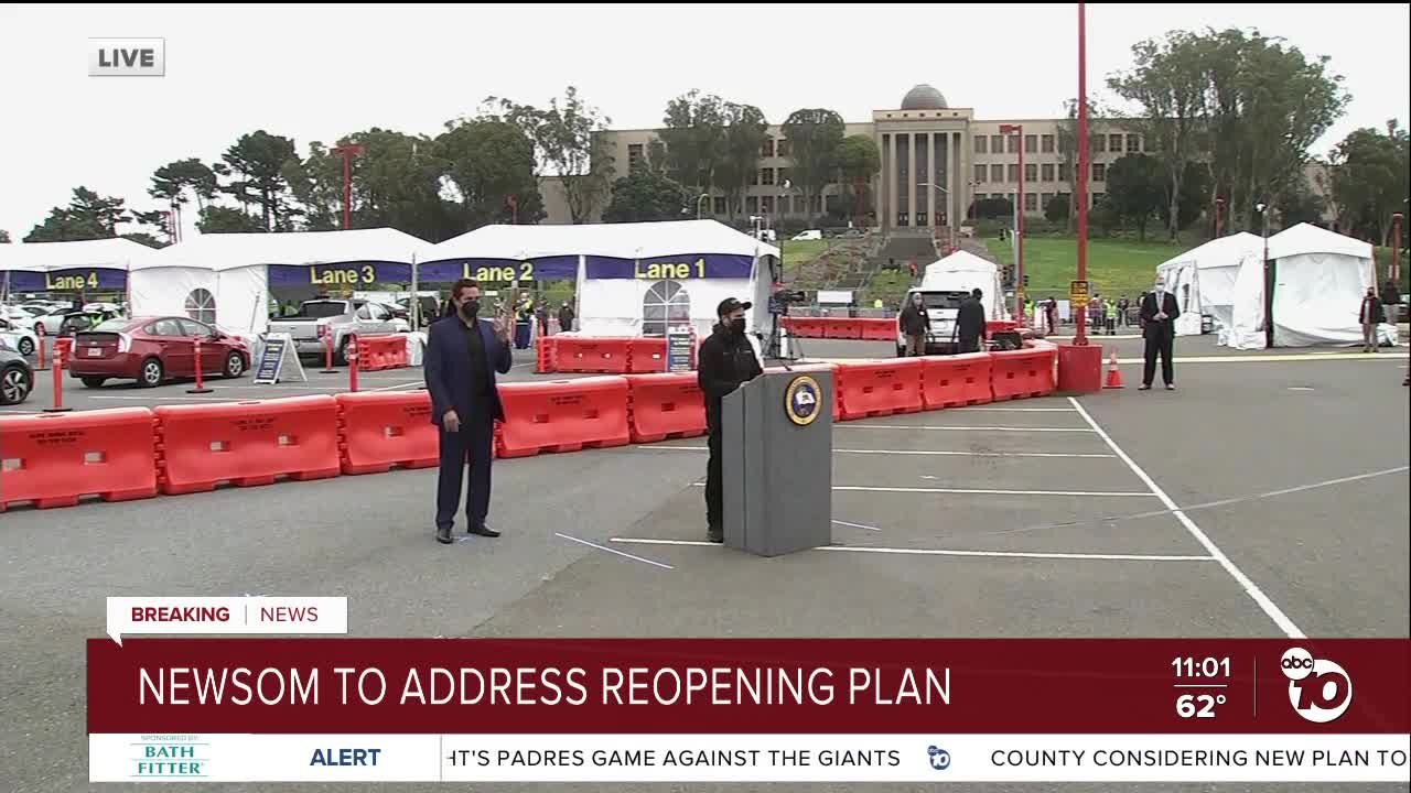 Gov. Gavin Newsom to announce California reopening plan
