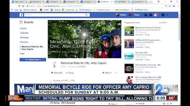 Fallen Officer Amy Caprio's husband will host a Memorial Bicycle Ride in her honor