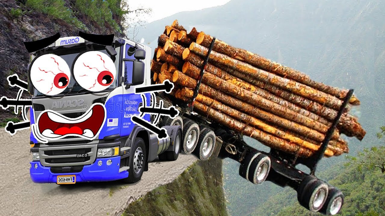 Dangerous Biggest Logging Wood Truck | Wood Truck Driving Skill | Doodles