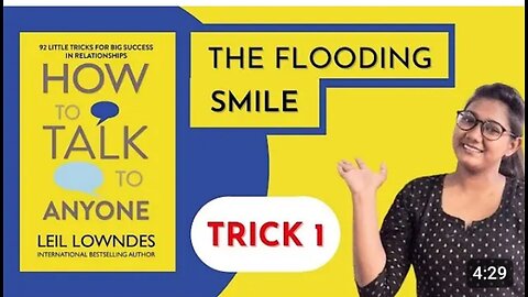 "How To Talk To Anyone" - Leil Lowndes | Chapter-1-"The Flooding Smile" - Trick-1| Learn with Ahmad