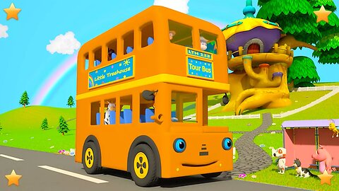 Orange Wheels On The Bus | Kindergarten Nursery Rhymes & Songs for Kids