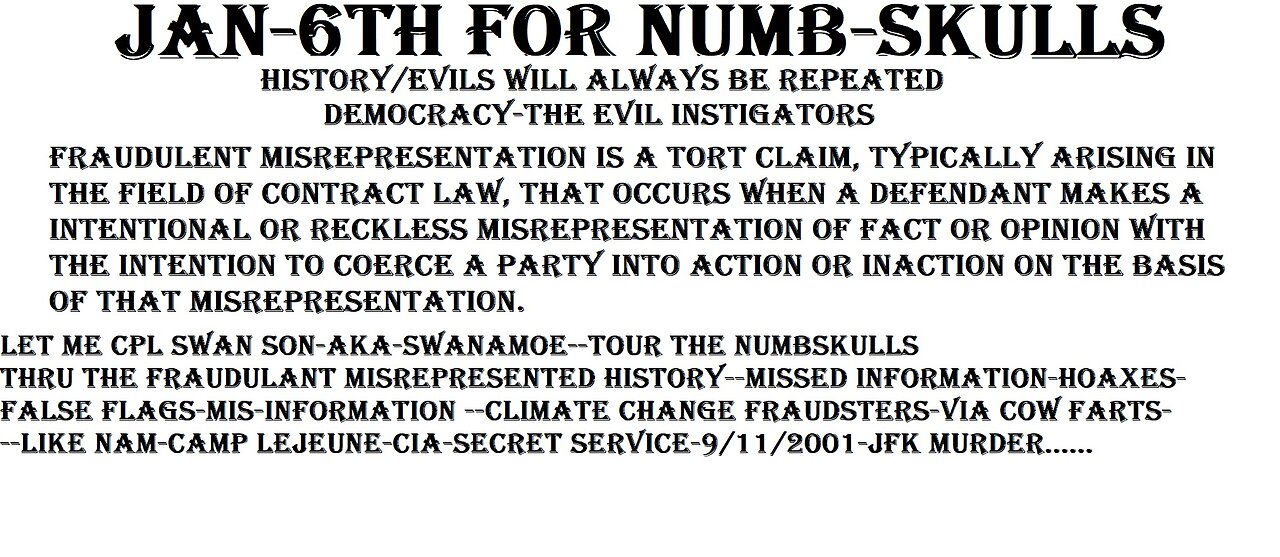 Jan 6th for Numbskulls