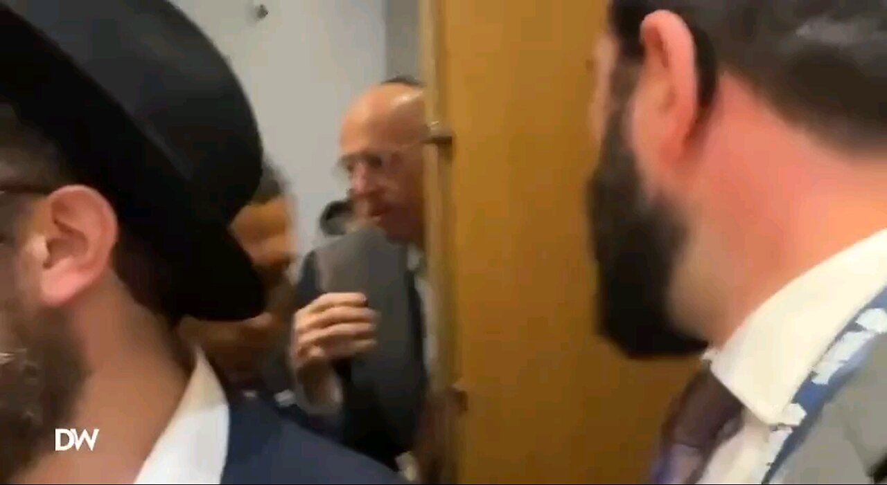 WATCH: Anti-Israel protesters shoved into a stairwell after attempting to crash an Orthodox Jewish