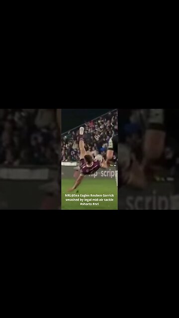 NRL@Sea Eagles Reuben Garrick smashed by legal mid air tackle #shorts #nrl #seaeagle
