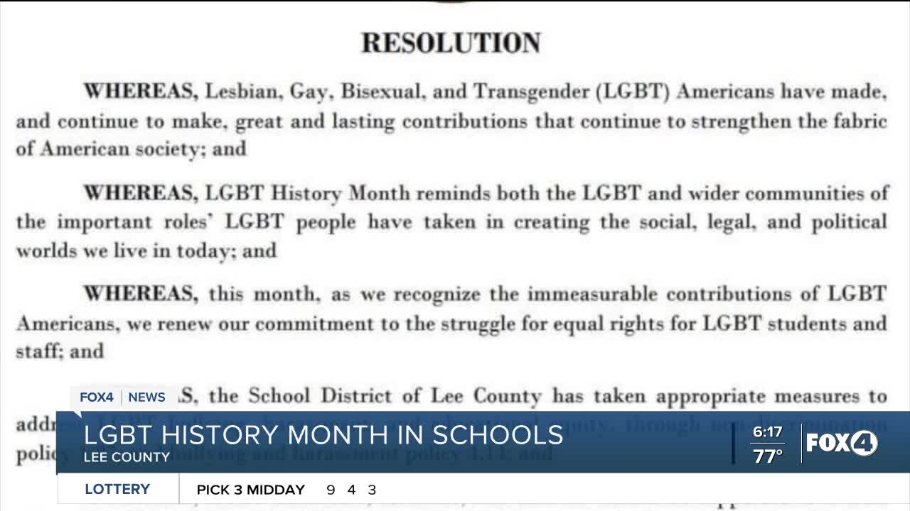 Lee County Schools to discuss LGBT history month