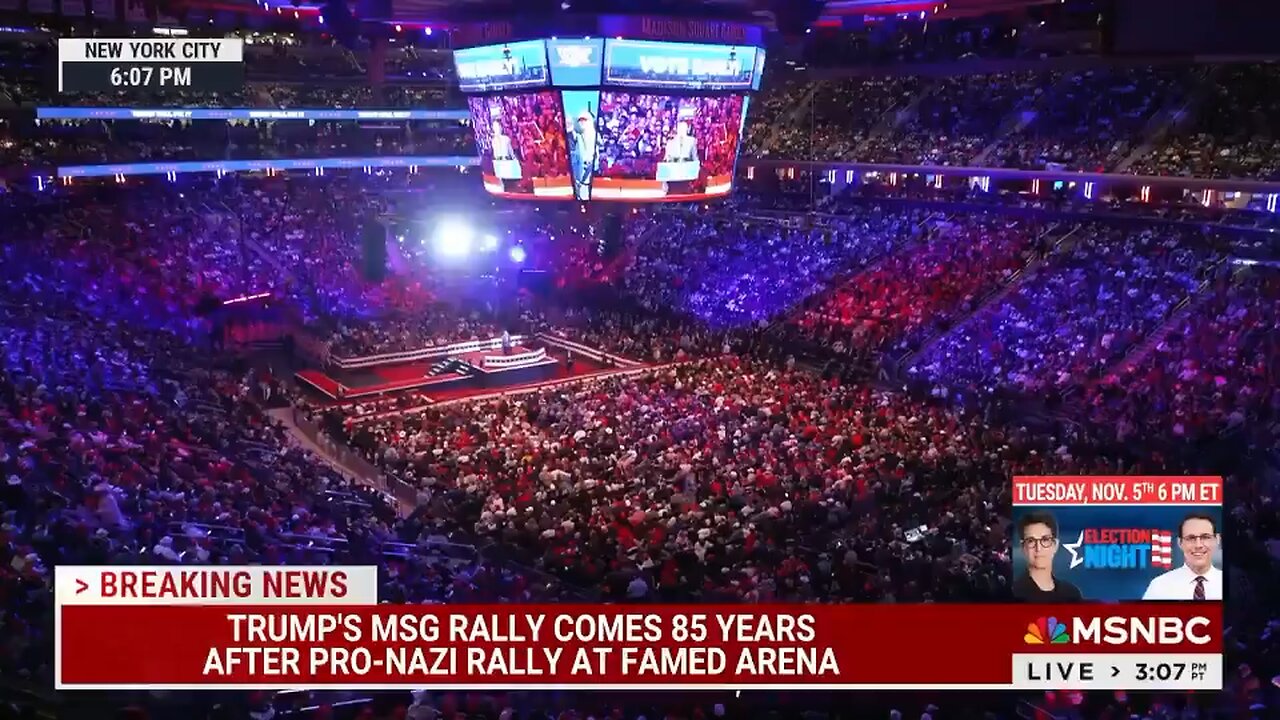 MSNBC tried to compare Trump’s sold out MSG event to the Nazi event that happened 85 yrs ago