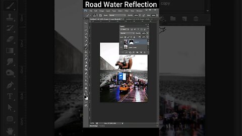 road water 💦 reflection using photoshop -short tutorial #photoshop #shorts